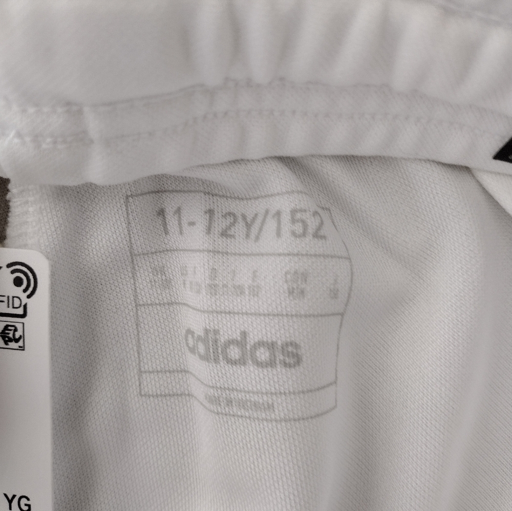 Adidas Boys White Slim Fit Tapered Pants Football - Picture 2 of 8